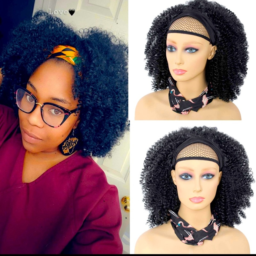 12 inch Curly Headband Wig